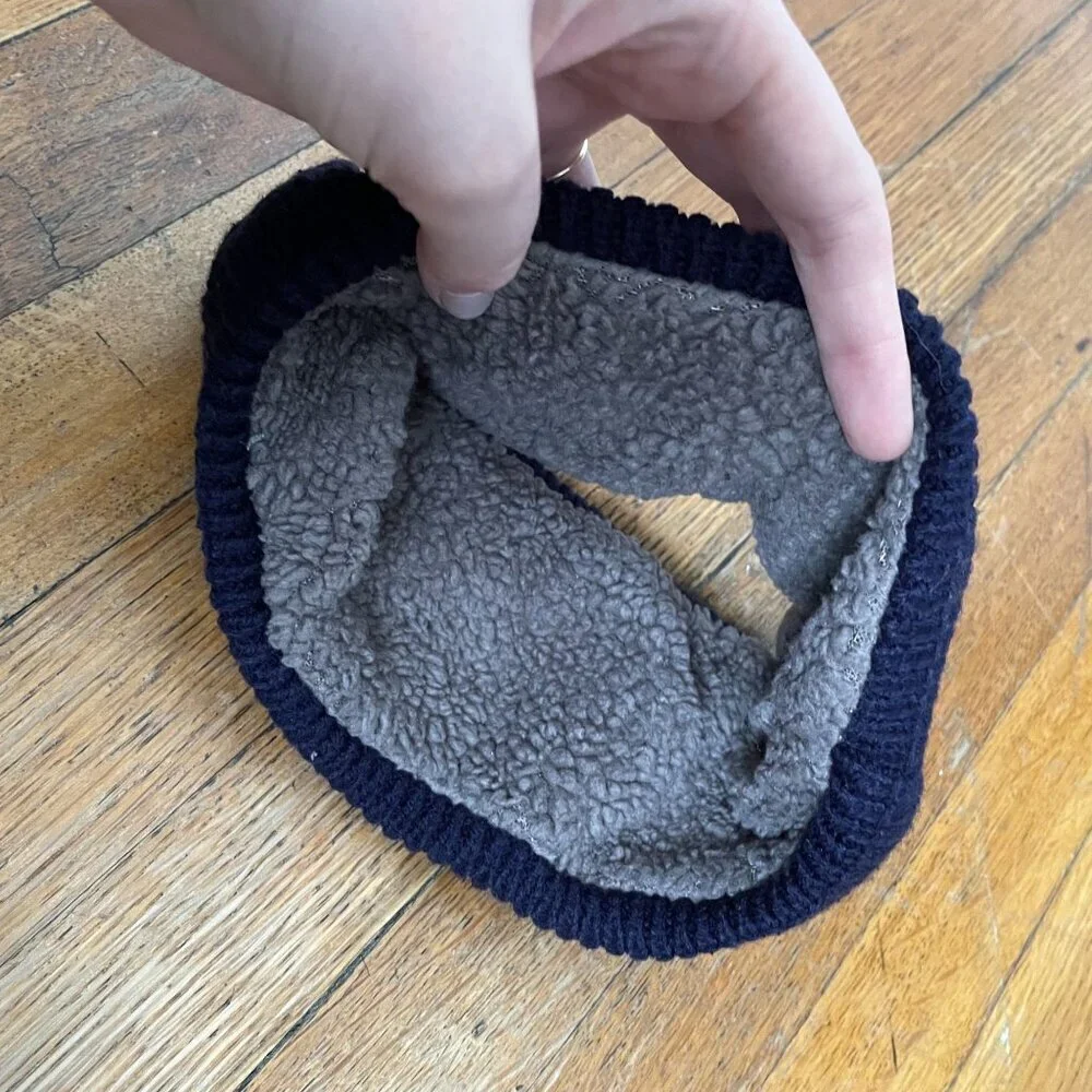 Navy Blue and gray headwarmer headband winter style warm casual running athletic
